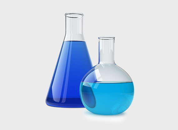 liquid resin in lab jars